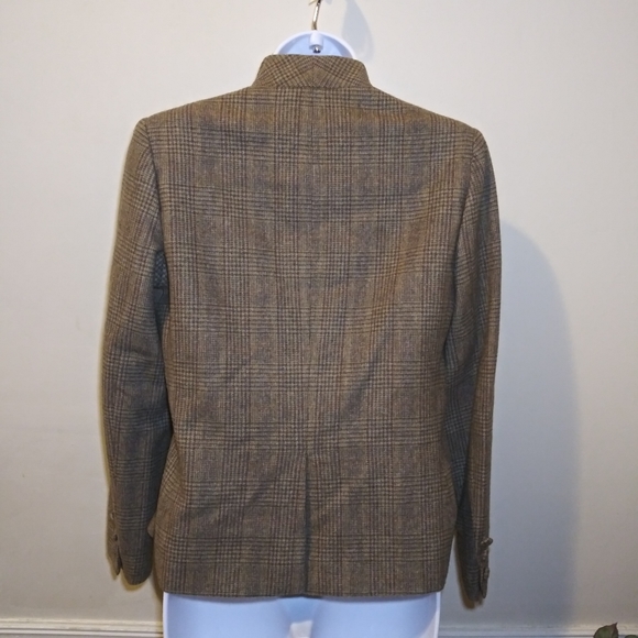 Vintage Dior's New Look Style Brown & Multi Tweed Plaid Belted Blazer - Picture 7 of 14